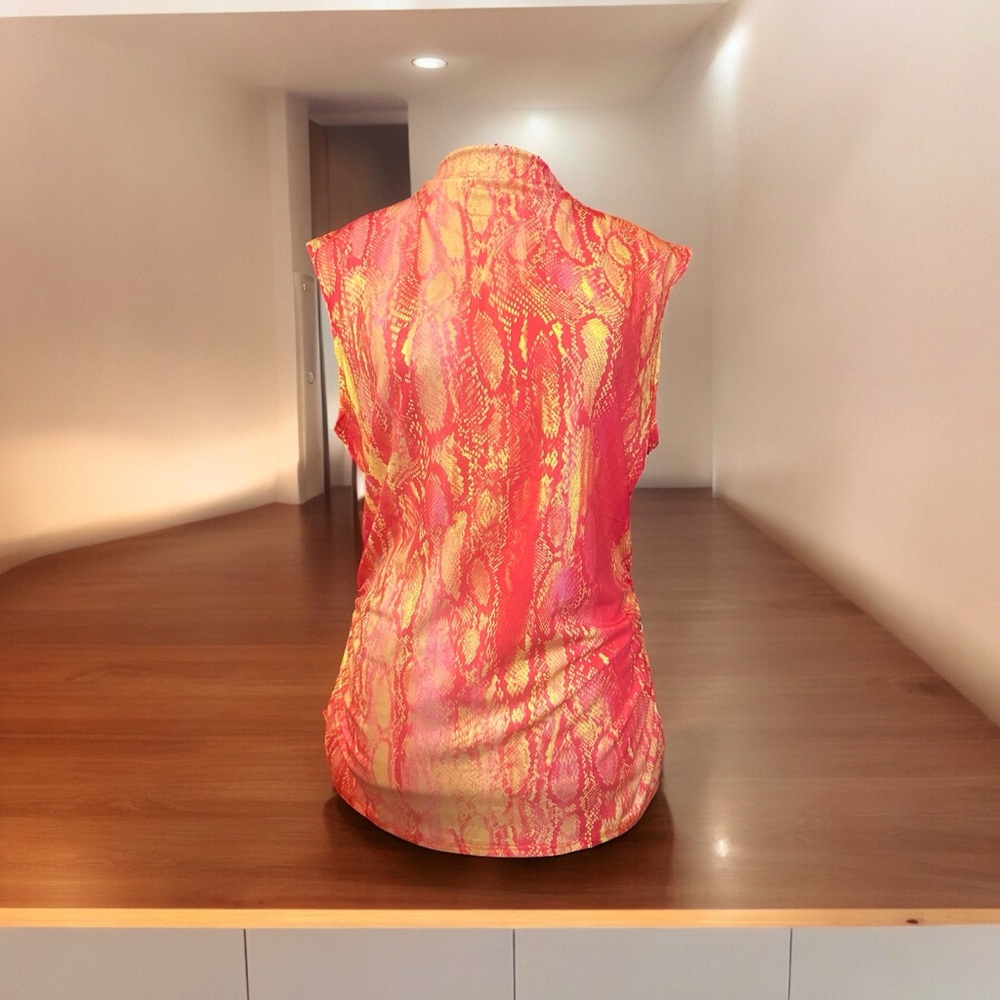 RACHEL Rachel Roy Pink and Yellow Sleeveless Top